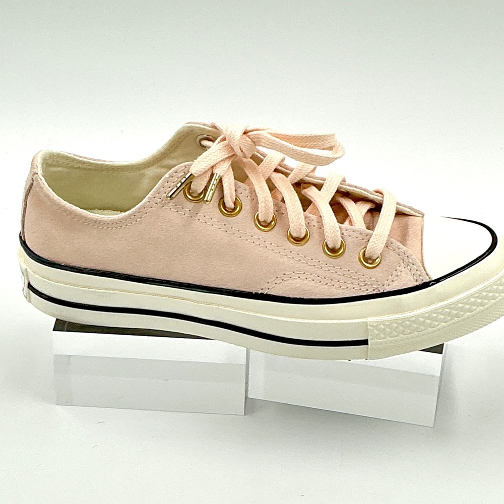 Converse Size 6.5 Sneaker Pink Suede Gold Eyelets NEW Chuck 70 Ox Womens $85